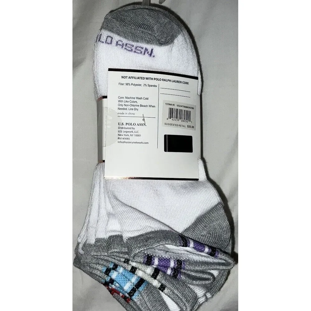 10 Pair of U.S. Polo Assn. Women's Low Cut Moisture Control‎ Socks